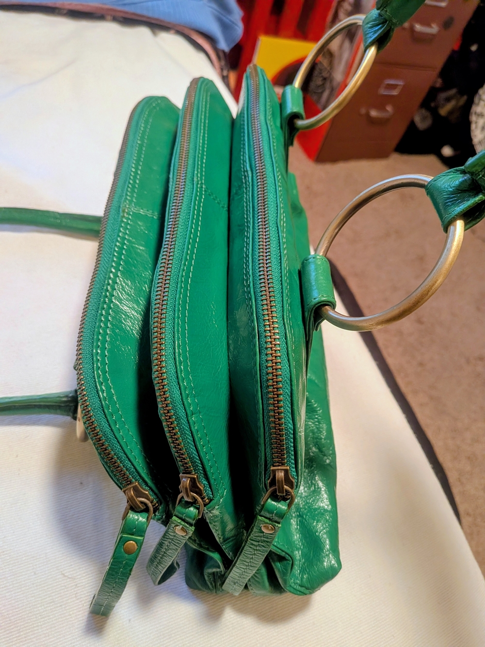 Vintage Latico Leather Satchel Handbag with Gold Accent - Picture 3 of 9